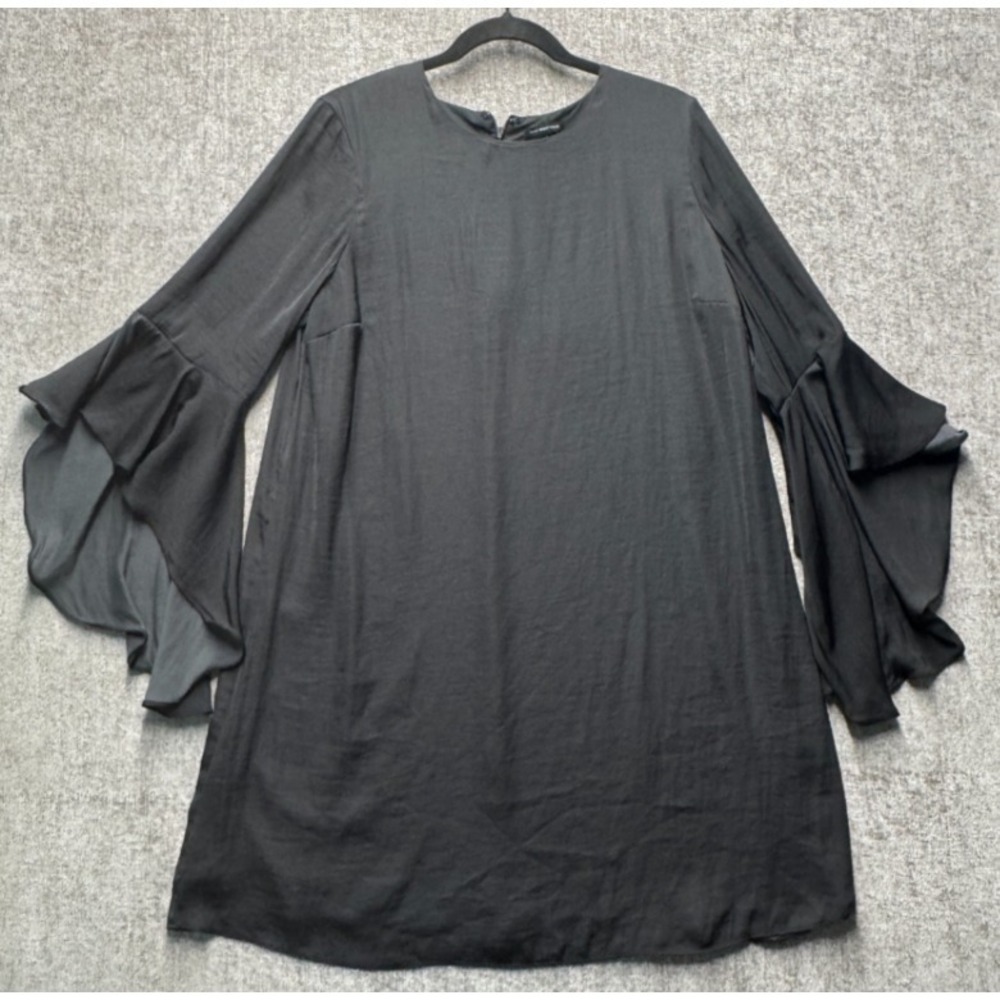Who What Wear Witchy Bell Sleeve Tunic‎ Dress Black Gothic Boho L